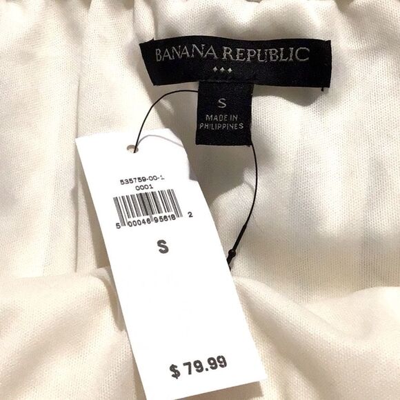 Banana Republic Factory Cream Pleated Yellow Green Hem Stripe A-Line Skirt NEW - Picture 15 of 16